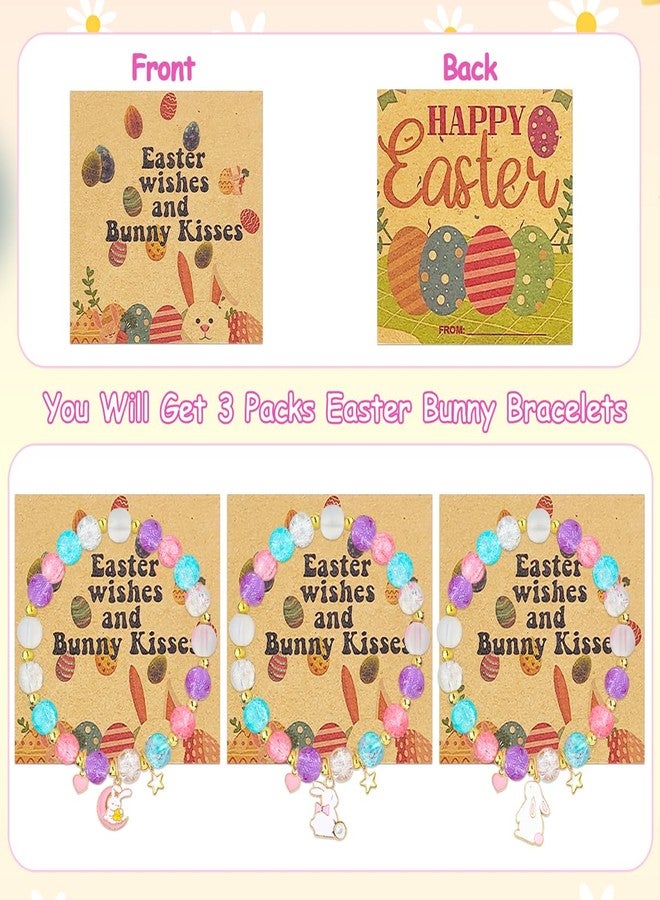 JZILU 3pcs Easter Bracelets For Girls, Bunny Bracelet Easter Basket Stuffers For Girls - Image 5